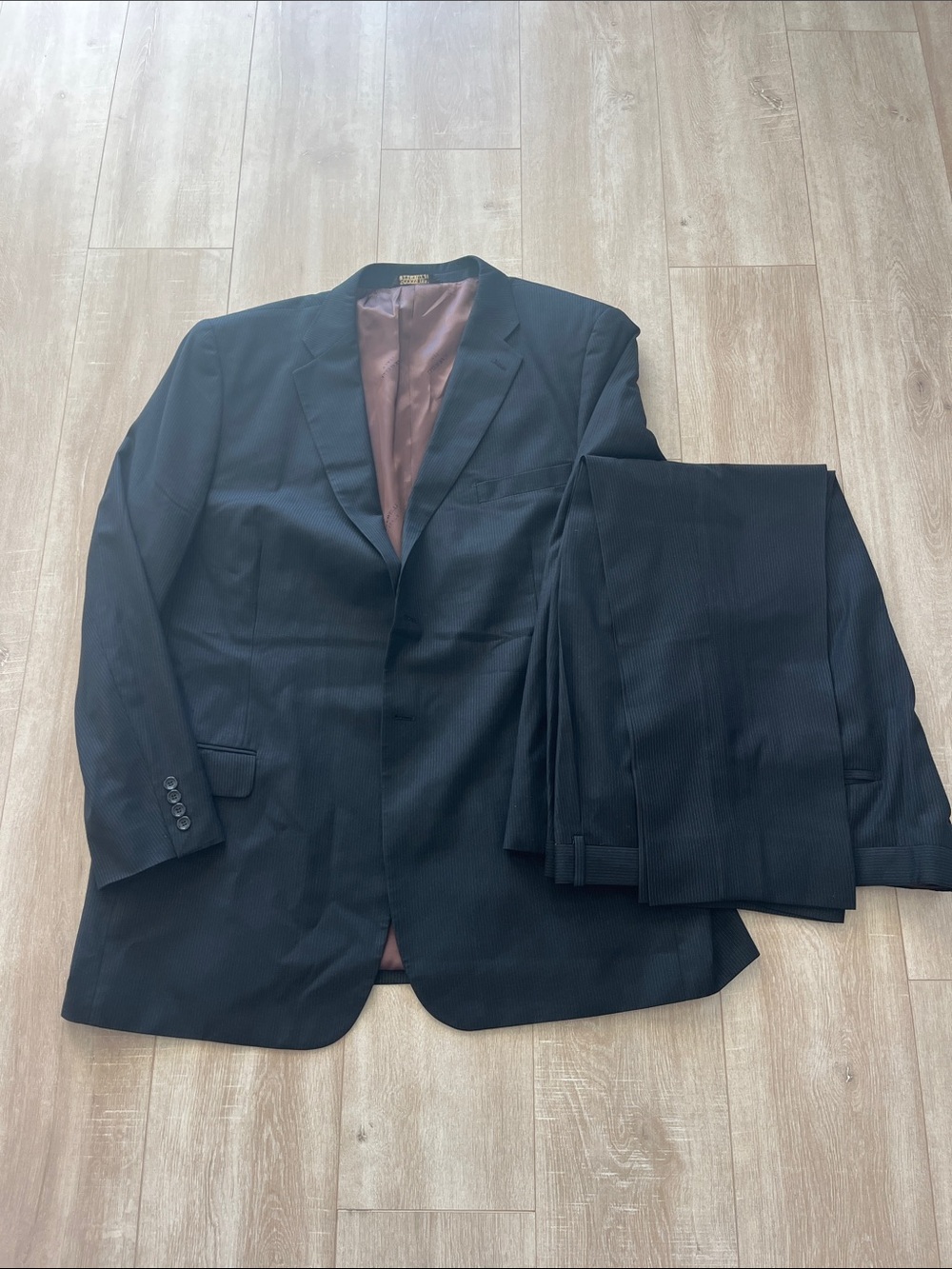 Men's Tailored Black Two-Piece Suit Jacket & Trousers